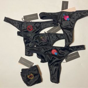 Morgan Lane Black Panties Set with Colorful Embroidery